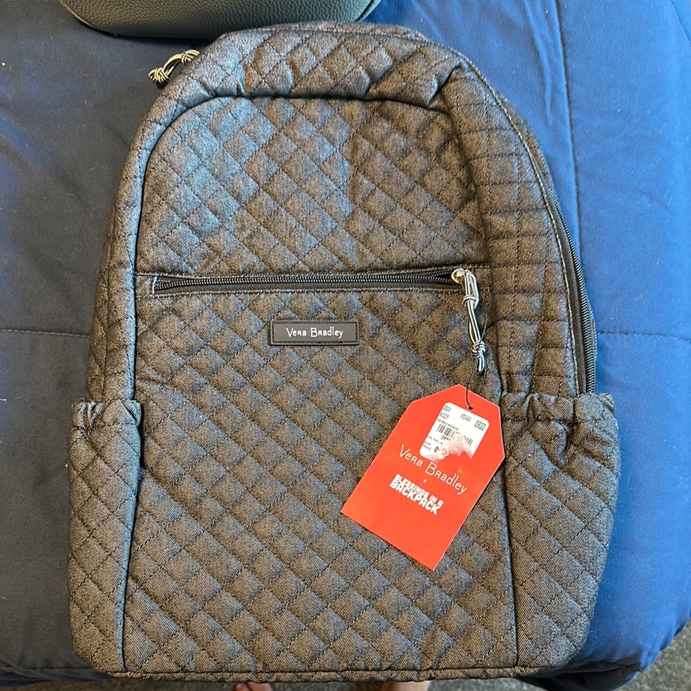 Vera Bradley Quilted Backpack in Rich Brown